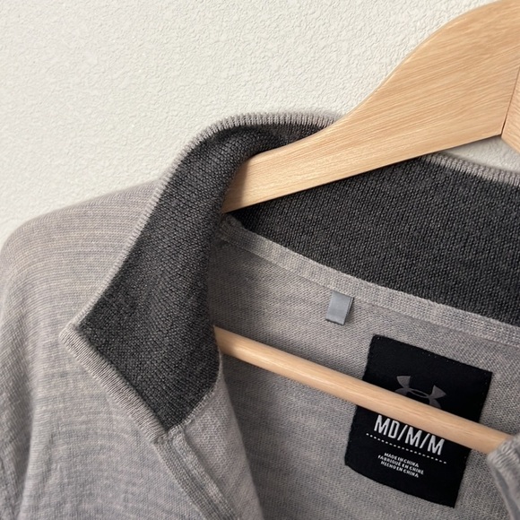 Under Armour Men’s Wool Blend Quarter Zip spillover - Size Medium - Picture 6 of 8